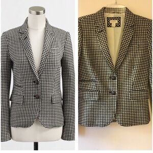 J. Crew Factory Black and White Houndstooth Blazer